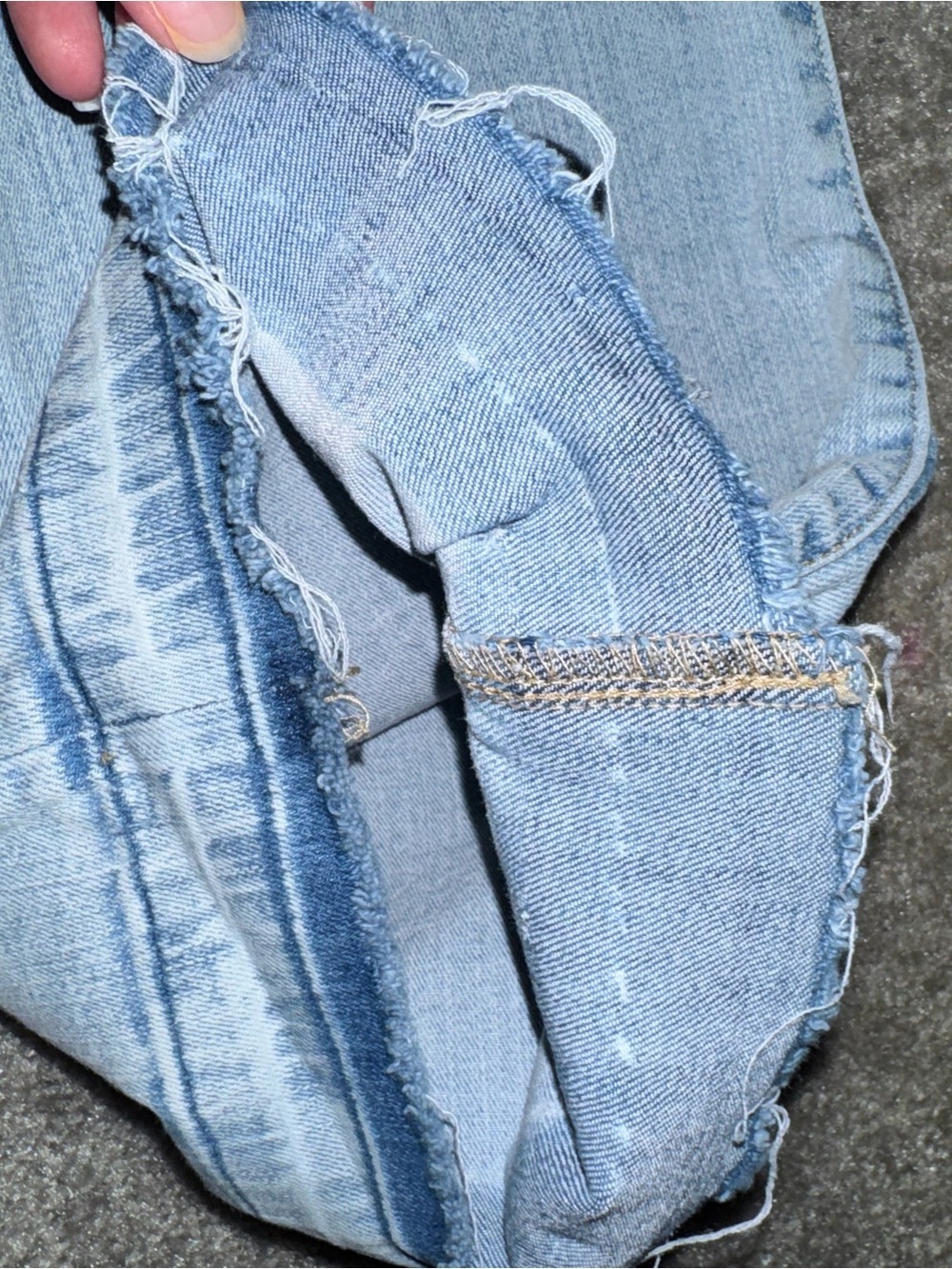 Aeropostale Light Blue low rise Flared Jeans Raw Hem (altered) 4 short - Picture 13 of 15